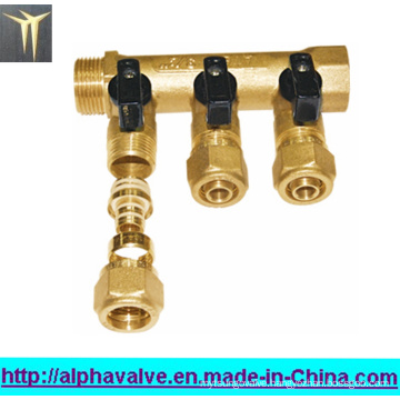 3-Way Brass Manifold with Handle for Water (a. 0183)